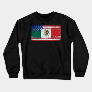 Mexican American Flag Vintage Crewneck Sweatshirt